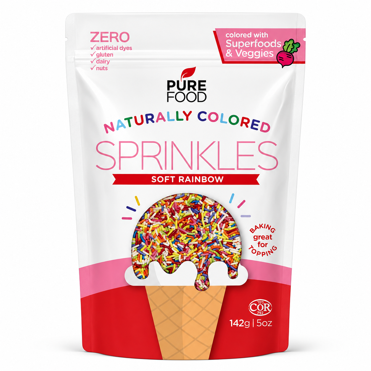 Rainbow Softies – Naturally Colored Soft Jimmies Sprinkles