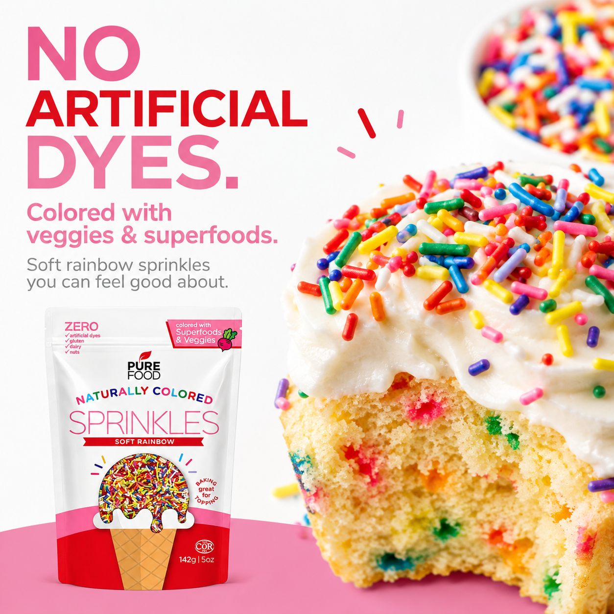 Rainbow Softies – Naturally Colored Soft Jimmies Sprinkles
