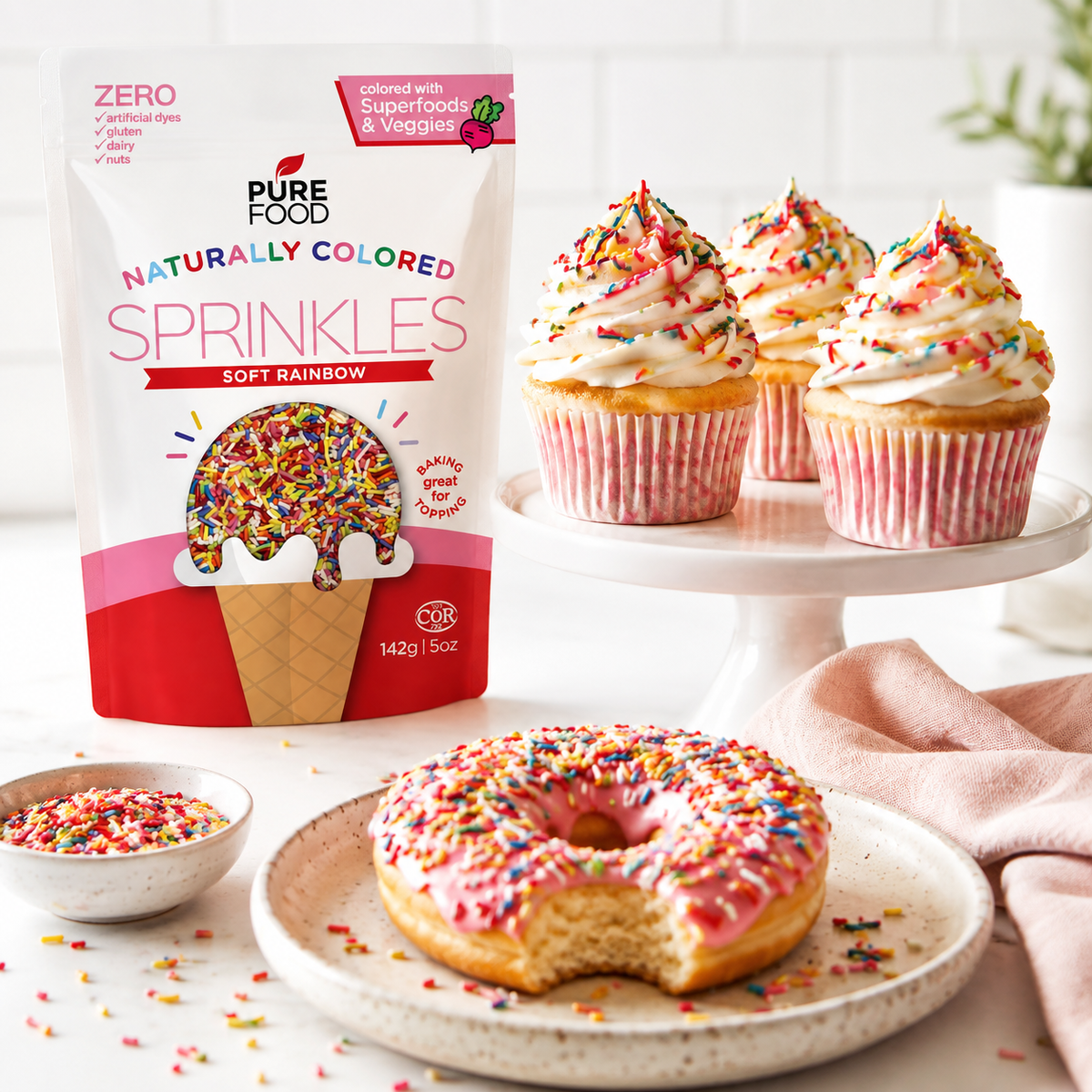 Rainbow Softies – Naturally Colored Soft Jimmies Sprinkles