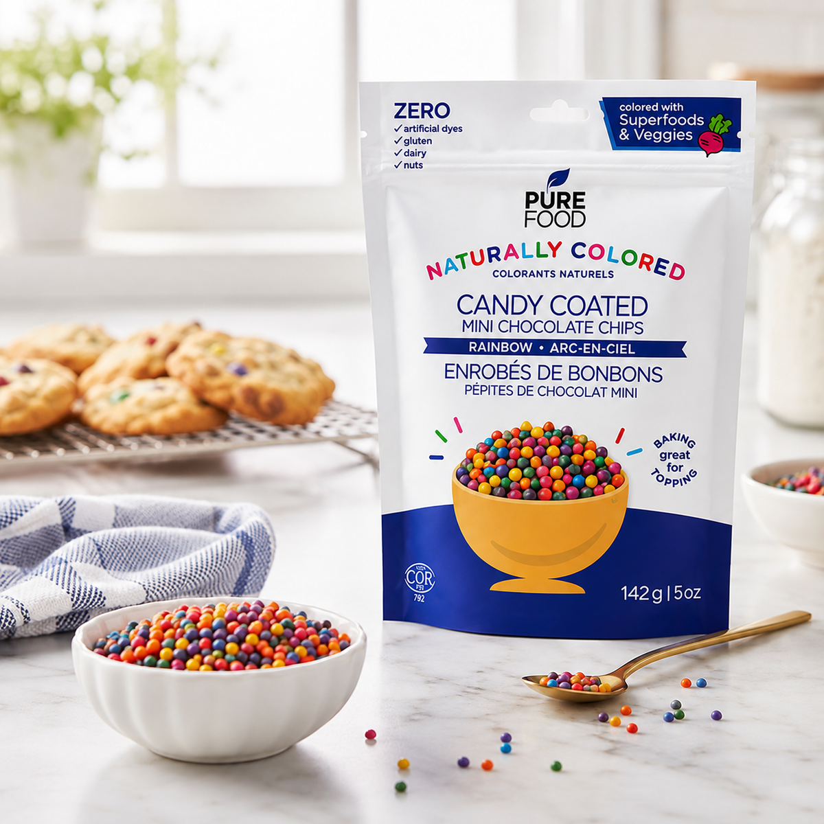 Rainbow Candy Coated Mini Chocolate Chips