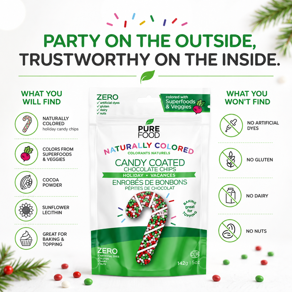 Holiday Candy Coated Mini Chocolate Chips