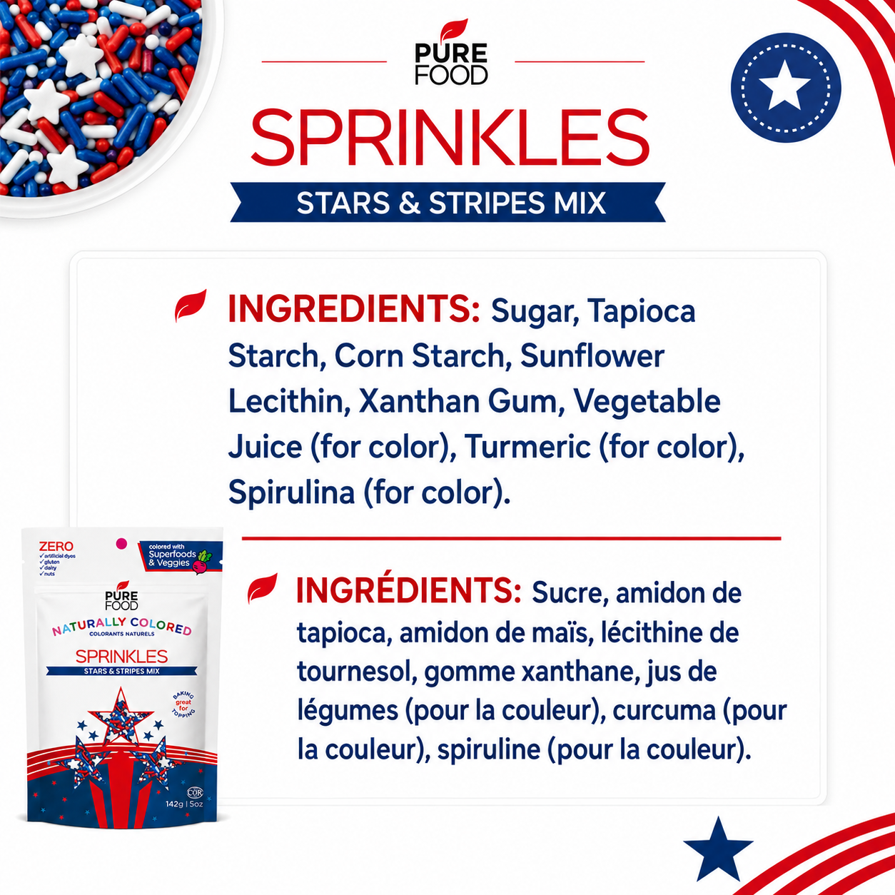 Stars and Stripes Sprinkles - USA Themed Sprinkles Mix
