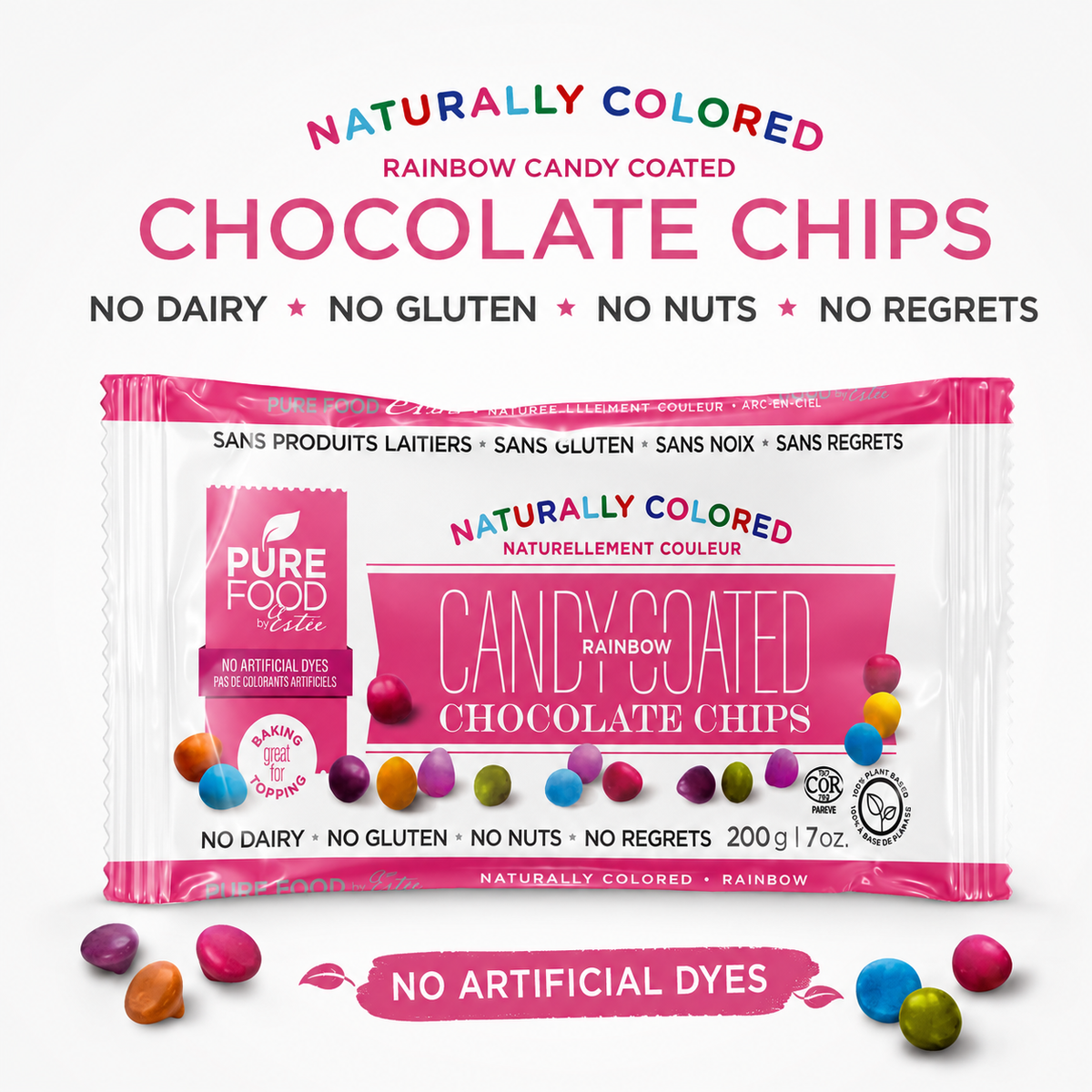 Rainbow Candy Coated Chocolate Chips