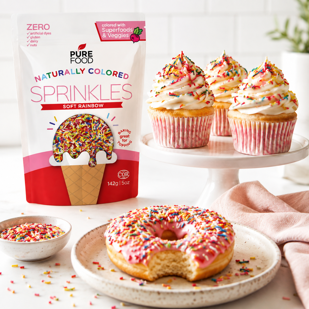 Rainbow Softies – Naturally Colored Soft Jimmies Sprinkles