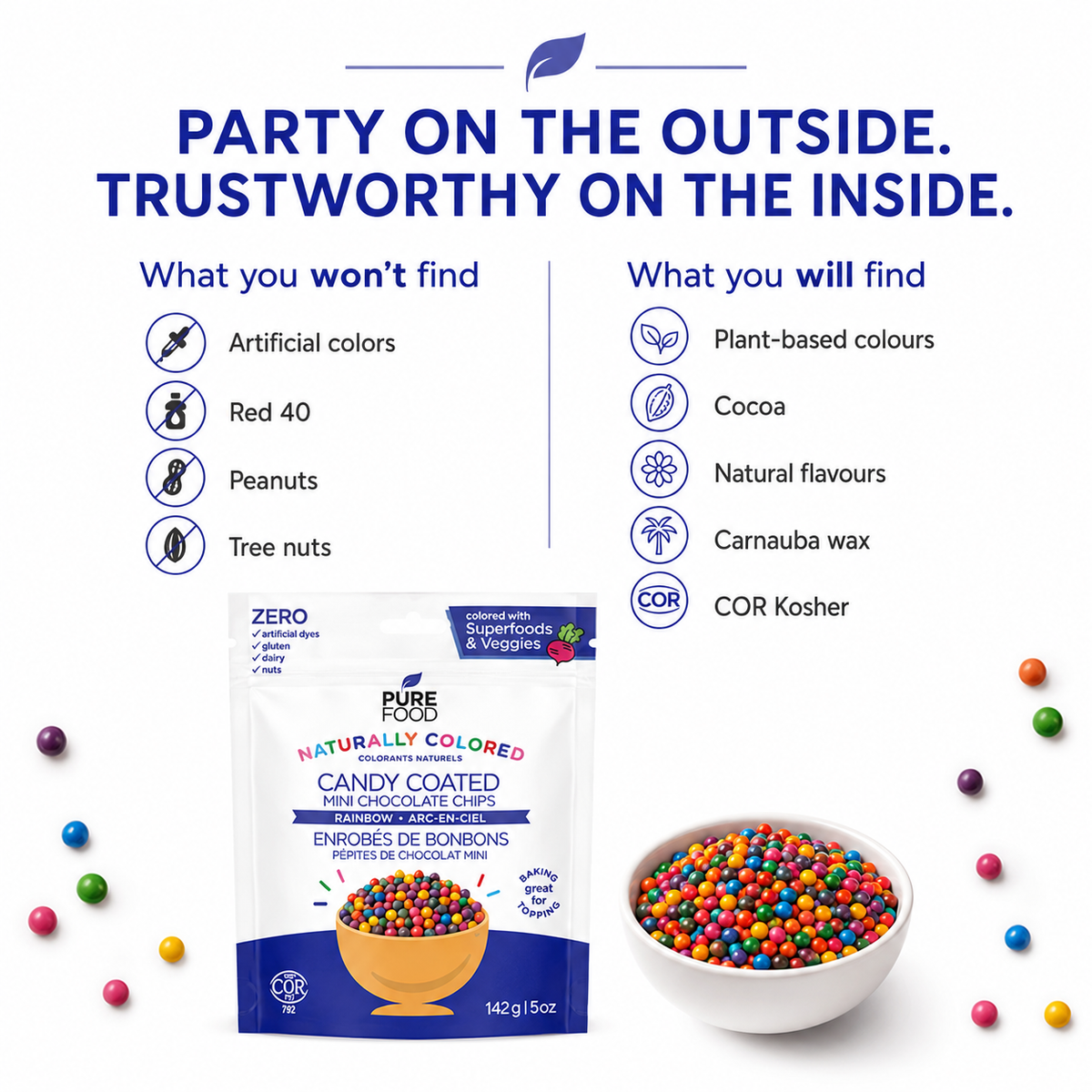 Rainbow Candy Coated Mini Chocolate Chips