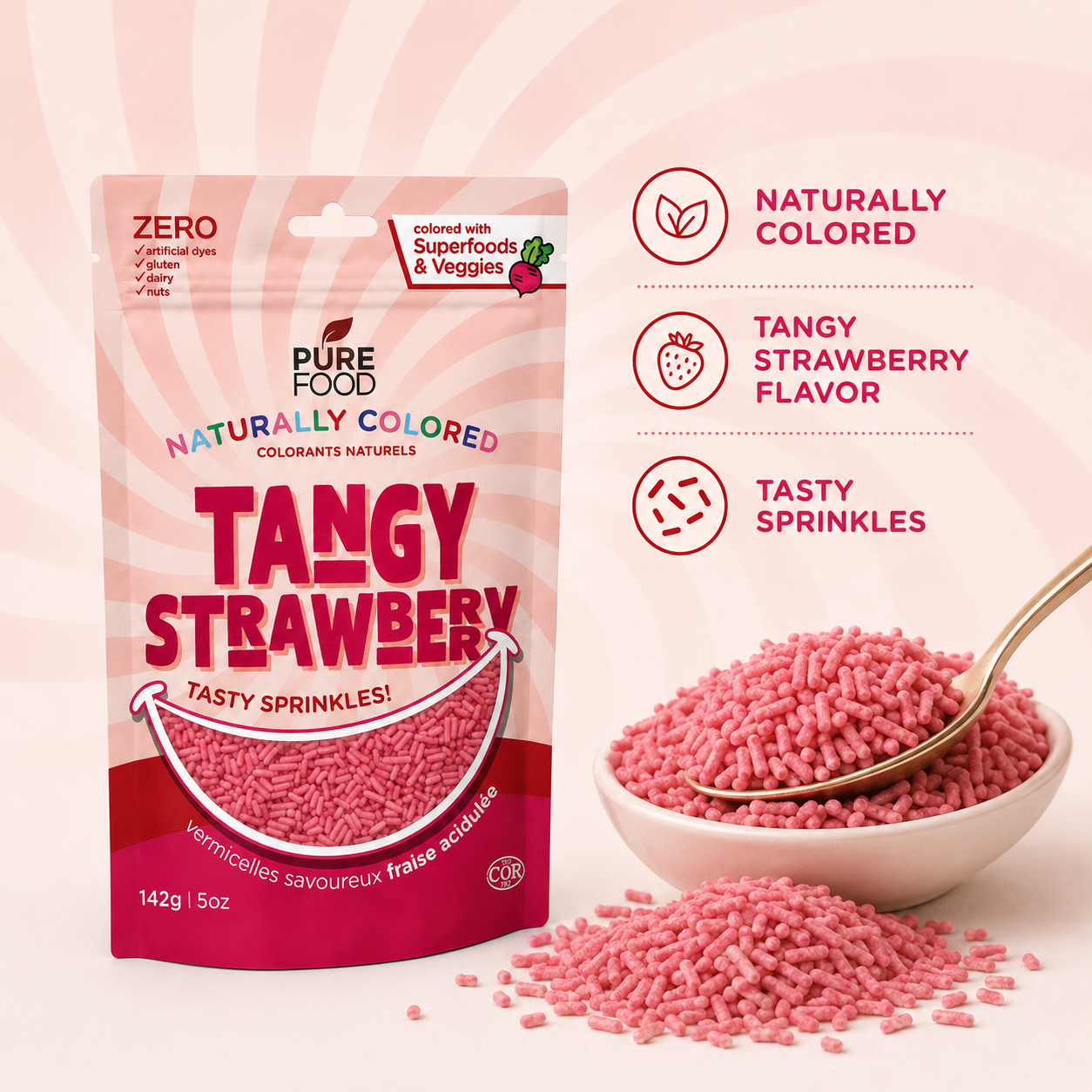 Strawberry Sprinkles - 12 Pack Case (12X5 OZ)